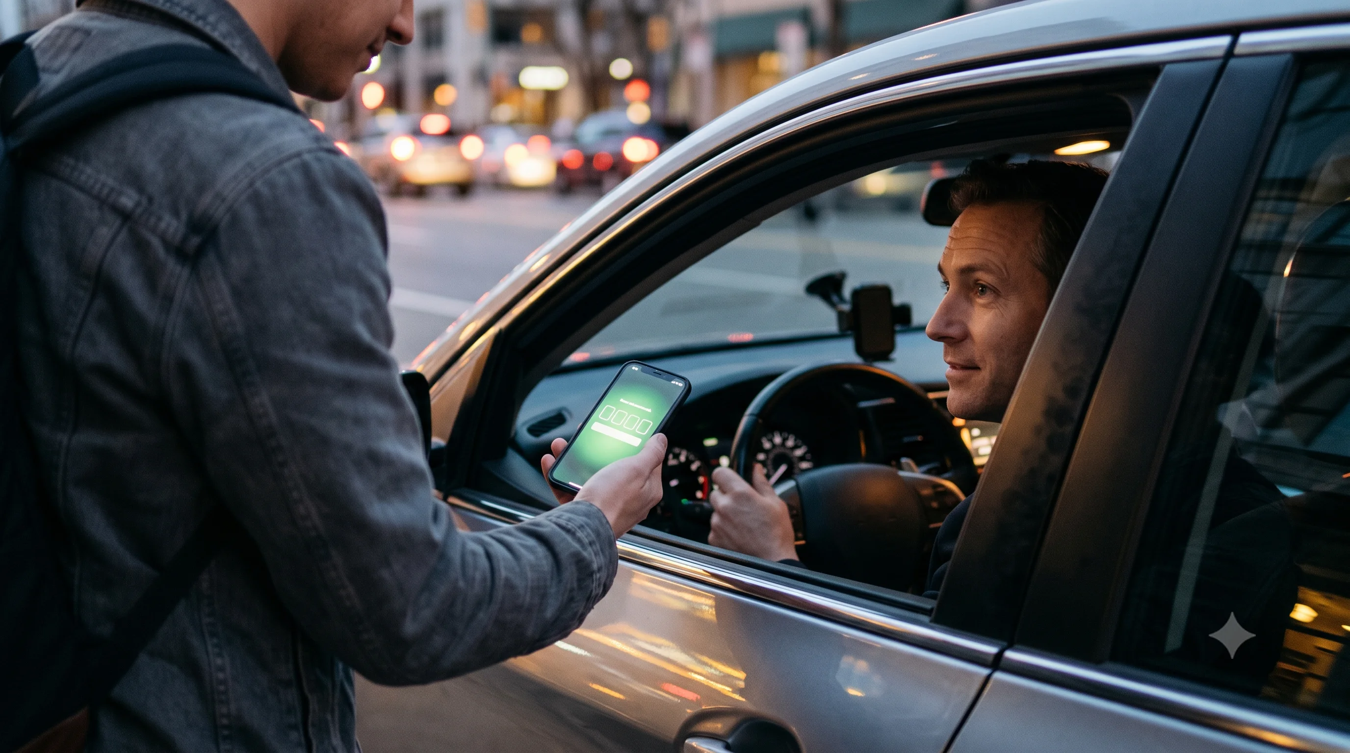 Passenger verifying 4-digit pickup OTP with driver